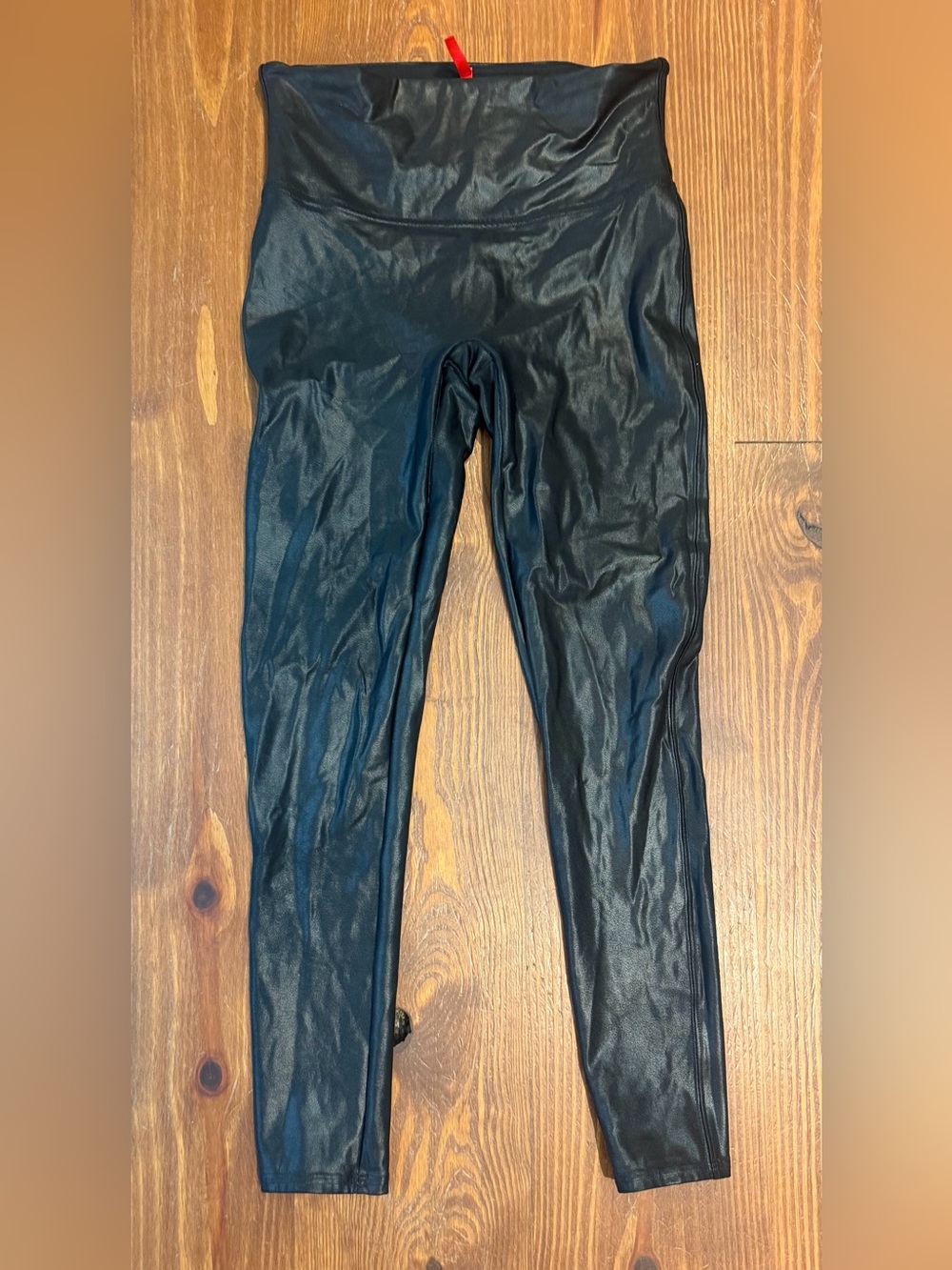 SPANX Black High-Waist Fuax leather